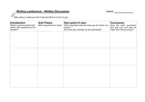 Vorschau - Arbeitsblätter - Writing Conference - Written Discussion - Seite 1