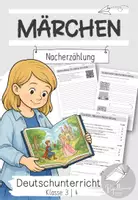 Vorschau - Arbeitsblätter - Märchen Nacherzählung mit Klassenarbeit - Deckblatt