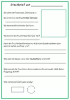 Vorschau - Arbeitsblätter - Woher kommt unser Obst und Gemüse Steckbrief Klasse 3/4 - Deckblatt