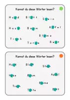 Vorschau - Stationenlernen - Kleckswörter: 9 Lese- & Schreibkärtchen (leicht, mittel, schwer) - Seite 1