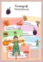 Vorschau - Bildkarten - Feriengruß Herbstferien - Deckblatt