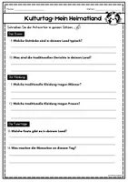 Vorschau - Arbeitsblätter - Kulturtag: Mein Heimatland/ DaZ & DaF/ A1-A2 - Seite 3