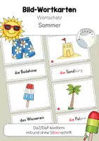 Vorschau - Spiele - 40 Bildkarten / Wortkarten: Sommer (mit/ohne Silbenschrift) - Deckblatt