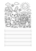 Vorschau - Arbeitsblätter - Ausmalbilder Ostern und Frühling mit Schreibmöglichkeit - Deckblatt