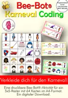 Vorschau - Bildkarten - Bee-Bot® Bodenmatte KARNEVAL Aktivität: Verkleide dich für Karneval. - Deckblatt