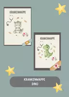 Vorschau - Mal- und Bastelvorlagen - Krankenmappe Dino | Dinoklasse - Deckblatt