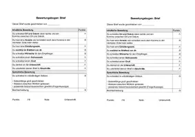 Vorschau - Anderer Materialtyp - Bewertungsraster Briefe - Deckblatt