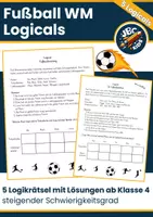 Vorschau - Arbeitsblätter - Fußball WM 2026: 5 Logikrätsel / Logicals mit Lösungen ab Klasse 4 - Deckblatt