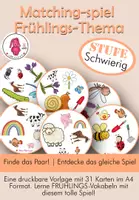 Vorschau - Spiele - FRÜHLINGS Matching Spiel • Suchspiel • Frühlingsaktivität • Schwierig - Deckblatt