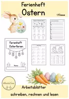 Vorschau - Arbeitsblätter - Ferienmappe Ostern Arbeitsblätter schreiben, rechnen, lesen - Deckblatt
