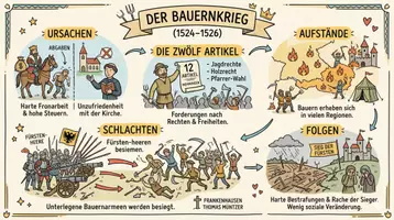Vorschau - Arbeitsblätter - Arbeitsblatt "Bauernkriege" + Onlineübung & MP3 + Infografik - Seite 2
