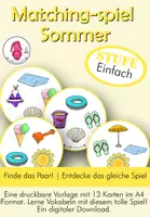 Vorschau - Spiele - SOMMER Matching Spiel • Suchspiel • Sommer aktivität • Einfach - Deckblatt