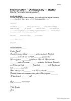 Vorschau - Stundenentwürfe - A2 Personalpronomen Dativ? Akkusativ? Leseverstehen LIEBE - Seite 1
