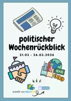 Vorschau - Arbeitsblätter - Politischer Wochenrückblick vom 21.03 - 26.03 Tagespolitik - Deckblatt
