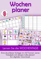 Vorschau - Poster - WOCHENPLANER Kalender - Ausdrucken & die Wochentage lernen! - Deckblatt