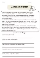Vorschau - Arbeitsblätter - Leseverständnis: Sommerferien Klasse 3 - Seite 2