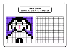 Vorschau - Arbeitsblätter - Pixelbilder Tiere
Pixelkunst mit 10 bunten Vorlagen - Seite 2