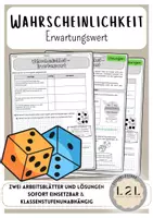 Vorschau - Arbeitsblätter - Wahrscheinlichkeit - Acht Arbeitsblätter und Lösungen zu einstufigen und zweistufigen Zufallsexperimenten mit und ohne Zurücklegen sowie Erwartungswert - Materialpaket ab Klasse 7 - Seite 1