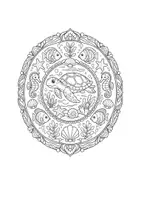 Vorschau - Mal- und Bastelvorlagen - 50 Mandalas Unterwasser – Ausmalbilder für Grundschule (Klasse 1–4) | Verschiedene Niveaustufen | Entspannung & Konzentration - Seite 1