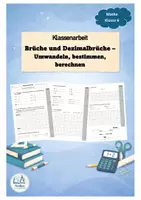 Vorschau - Klassenarbeiten - Klassenarbeit Brüche und Dezimalbrüche - Deckblatt