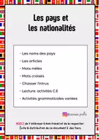 Vista previa - Hojas de trabajo - Les pays et les nationalités - Dossier (A1-A2) - Portada
