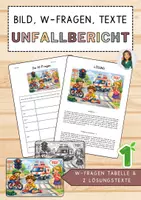 Vorschau - Stundenentwürfe - 1 - Unfallbericht schreiben – Bildimpuls, W-Fragen & Lösungen - Deckblatt
