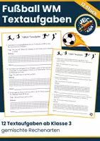 Vorschau - Arbeitsblätter - Fußball WM 2026 Textaufgaben – 12 Sachaufgaben ab Klasse 3 - Deckblatt