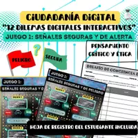 Vista previa - Hojas de trabajo - Ciudadanía digital secundaria | Escape room de ciberseguridad - Portada