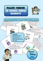 Vorschau - Stationenlernen - Paare finden: Social-Media-Begriffe (58 Karten - 29 Paare) - Deckblatt