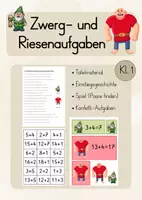 Vorschau - Spiele - Zwerg- und Riesenaufgaben (Klasse 1) - Deckblatt