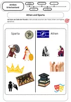 Vorschau - Arbeitsblätter - Athen und Sparta im Vergleich Bildgestütztes Arbeitsblatt zu zwei griechischen Poleis mit Vergleichstabelle und Urteilsaufgabe. - Seite 3