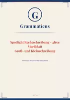 Vorschau - Unterrichtsreihen - 4free – Merkblatt Groß‑ und Kleinschreibung | Regeln & Überblick Deutsch - Deckblatt