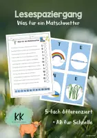 Vorschau - Arbeitsblätter - Lesespaziergang "Was für ein Matschwetter" - Deckblatt
