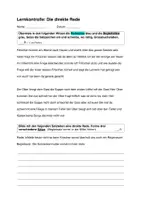 Vorschau - Test - Deutsch Lernkontrolle: Direkte Rede 5./6.Kl. - Seite 1