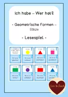 Vorschau - Spiele - Geometrische Formen Ich habe wer hat Lesespiel mit Sätzen - Deckblatt