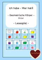 Vorschau - Spiele - Geometrische Körper Ich habe wer hat Lesespiel mit Bildern - Deckblatt