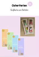 Vorschau - Mal- und Bastelvorlagen - Osterferien: Grußkarte zum Befüllen (verschiedene Farben) - Deckblatt
