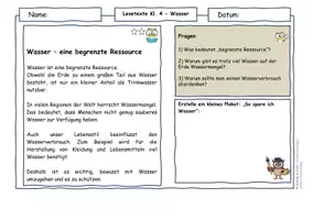 Vorschau - Arbeitsblätter - Wasser & Wasserkreislauf Klasse 4 | Differenzierte Lesetexte ⭐/⭐⭐ mit Nachhaltigkeit, AFB I–III & Lösungen - Seite 2
