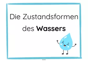 Vorschau - Stationenlernen - Material Wasser (Zustandsformen, Experimente, Arbeitsblätter, Tafelbild...) - Deckblatt