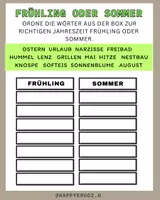Vorschau - Arbeitsblätter - Frühling oder Sommer - Deckblatt