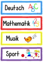 Vorschau - Präsentationen/Tafelbilder - Fächerkarten für den Stundenplan – Grundschule | Tafel & Pinnwand - Seite 1