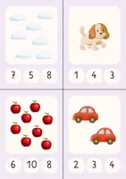 Vorschau - Bildkarten - Klammerkarten 1 bis 10 | Zahlen & Mengen lernen Mathe Klasse 1 Grundschule/ Vorschule - Seite 3