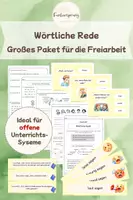 Vorschau - Stundenentwürfe - Wörtliche Rede Paket | Offener Unterricht | Freiarbeit - Deckblatt
