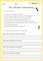 Vorschau - Arbeitsblätter - Deutsch Leseverstehen Sommer (Klasse 2–3) - Seite 1