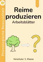 Vorschau - Arbeitsblätter - Reime produzieren: Arbeitsblätter für Vorschule und 1. Klasse | Phonologische Bewusstheit - Deckblatt
