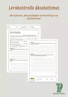 Vorschau - Test - Lernkontrolle Absolutismus Mit Lückentext, Wissensaufgaben und Urteilsfrage zum Merkantilismus - Deckblatt