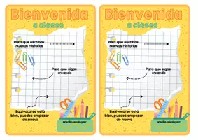 Vista previa - Manualidades / Dibujos para colorear - _Bienvenido a la escuela obsequios - página 2