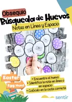 Vista previa - Juegos / Gamificación - Búsqueda de Huevos de Pascua | Líneas y Espacios Gratis - Portada