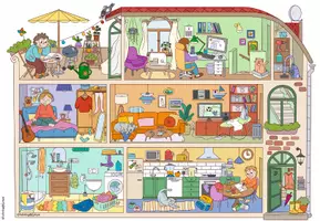 Vorschau - Arbeitsblätter - Strom | Elektrizität | Sachunterricht | Wimmelbild | Bildbeschreibung - Seite 1