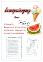 Vorschau - Arbeitsblätter - Lesespaziergang Sommer - Deckblatt